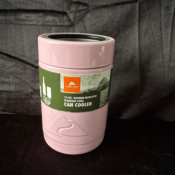 New, Ozark Trail 12 oz insulated stainless steel can cooler, pink - Picture 1 of 5